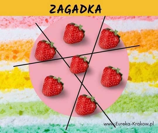 Tort truskawkowy podzielony na części